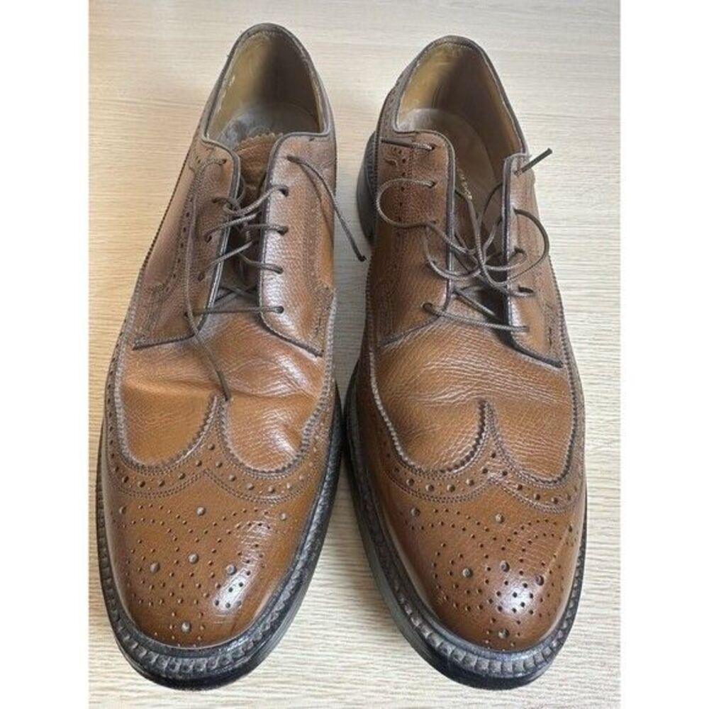 Vtg Florsheim Imperial 93602 Brown Kenmoor Gunboat Shoe V Cleat Sz 11B RARE